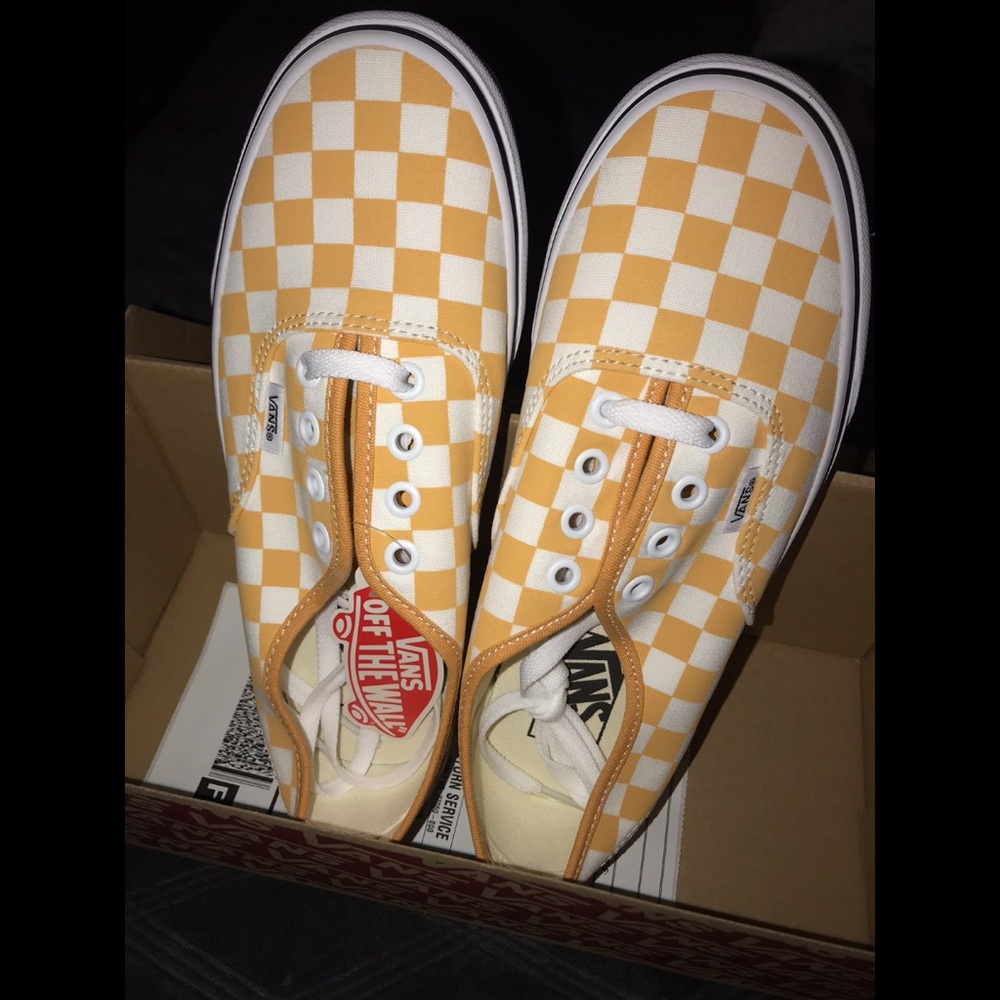 Vans - Womens size 7.5 - authentic yellow/gold checkered